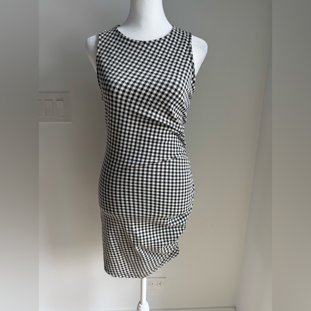 NWT ZARA Gingham Checkered Mini Dress Chic Retro